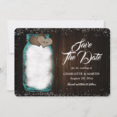 Save The Date Turquoise Rustique Mason Jar String Lumières Maria (Devant)