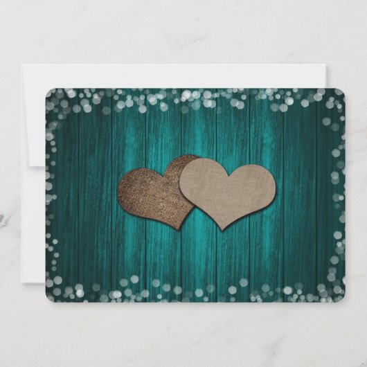 Save The Date Turquoise Rustique Mason Jar String Lumières Maria (Dos)