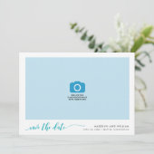 Save The Date Turquoise Turquoise Relax Script Enregistrer la ph (Debout devant)