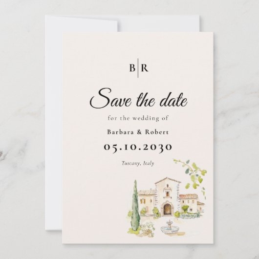 Save The Date Tuscany Italy Destination Wedding (Devant)
