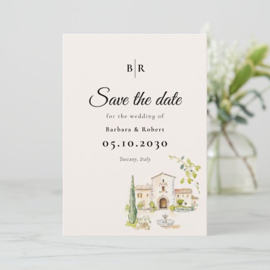 Save The Date Tuscany Italy Destination Wedding (Debout devant)