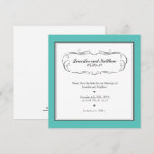 Save The Date Tuxedo Enregistrer la date - Turquoise et Grey (Devant / Derrière)