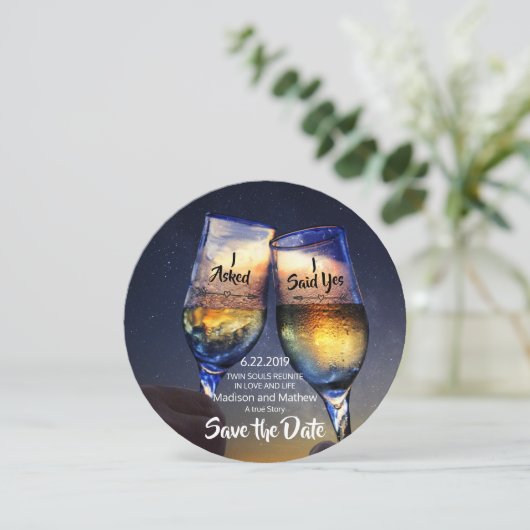 Save The Date Twin Flame Enregistrer les dates Enregistrer la da (Debout devant)