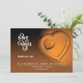 Save The Date Two Hearts Beating As One - Gold (Version 5) (Debout devant)