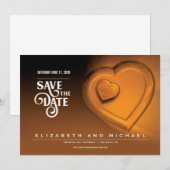 Save The Date Two Hearts Beating As One - Gold - (Version 6) (Devant / Derrière)