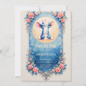 Save The Date Two Hearts, One Love – Wedding Mice.  (Devant)