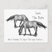 Save the Date: Two Horses: Getting Hitched beroemd Aankondigingskaart (Voorkant)