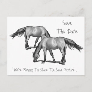 Save the Date: Two Horses: Getting Hitched beroemd Aankondigingskaart