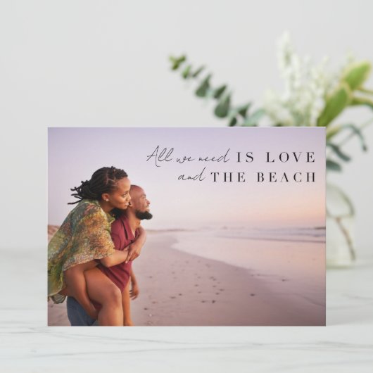 Save The Date Two Photo Love and the Beach Wedding (Debout devant)
