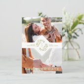 Save The Date Two Photos Minimalist Floral Collage Wedding (Debout devant)