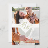 Save The Date Two Photos Minimalist Floral Collage Wedding (Devant)