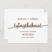 Save The Date Tying the Knot Modern Enregistrer la date Annonce (Devant / Derrière)