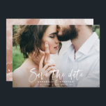 Save The Date Type de script d'aquarelle moderne mariage simple<br><div class="desc">Style d'aquarelle moderne typographie mariage enregistrer la date faire-part carte photo. Design moderne sur la tendance de la rouille en terre cuite.</div>