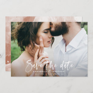Save The Date Type de script d'aquarelle moderne mariage simple