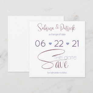 Save the Date Typografie Stof Plum Kaart