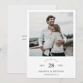 Save The Date Typographie arquée simplement chic Photo  (Devant / Derrière)