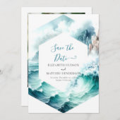 Save The Date Typographie Beau Mariage nautique (Devant / Derrière)