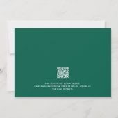 Save The Date Typographie blanche moderne Mariage émeraude (Dos)