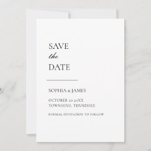 Save The Date Typographie Blanche Simple Moderne Enregistrer La