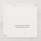 Save The Date Typographie bleu marine moderne simple (Dos)