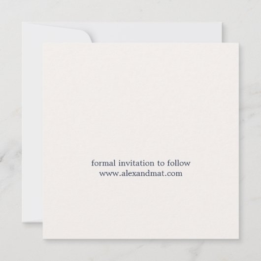 Save The Date Typographie bleu marine moderne simple (Dos)