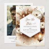 Save The Date Typographie bois mariage rustique (Devant / Derrière)