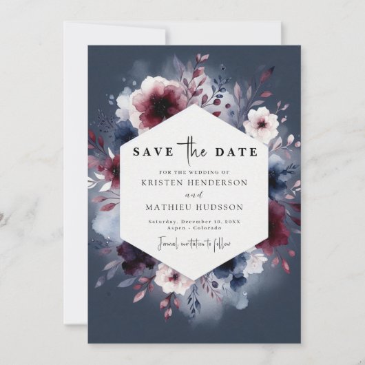 Save The Date Typographie Bourgogne Mariage (Devant)
