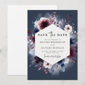 Save The Date Typographie Bourgogne Mariage (Devant / Derrière)