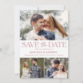 Save The Date Typographie bourgogne moderne 3 Photo (Devant)