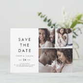 Save The Date Typographie chic 3 Collage photo (Debout devant)