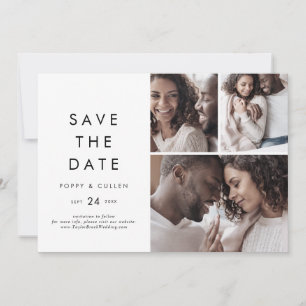 Save The Date Typographie chic 3 Collage photo