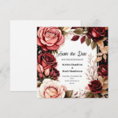 Save The Date Typographie Chic Bourgogne (Devant / Derrière)