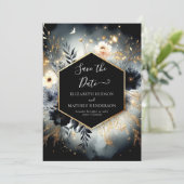 Save The Date Typographie Chic Enchanted Forest Mariage (Debout devant)