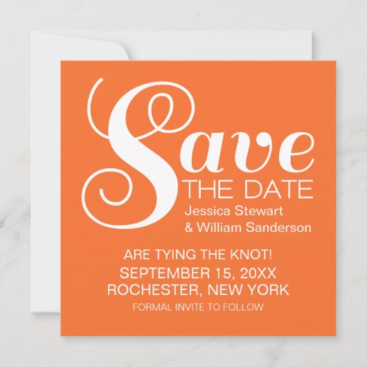 Save The Date Typographie chic Enregistrer l'Invitation de date, (Devant)