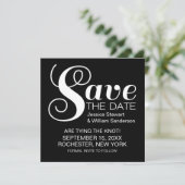 Save The Date Typographie chic Enregistrer l'Invitation de date, (Debout devant)