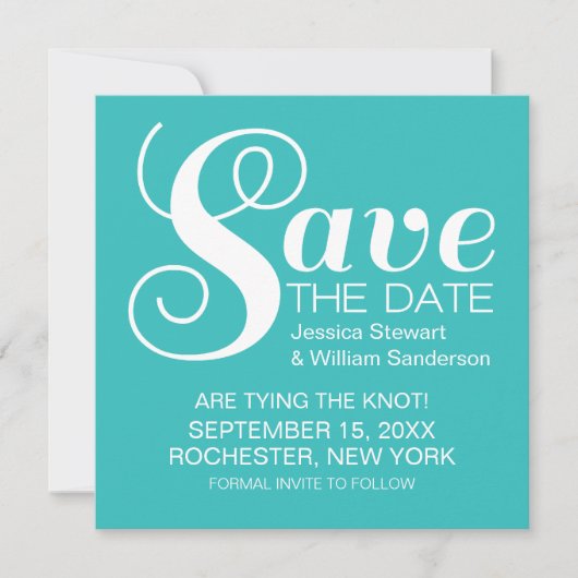 Save The Date Typographie chic Enregistrer l'Invitation de date, (Devant)