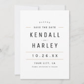 Save The Date Typographie Chic Moderne Photo Simple Enregistrer  (Devant)