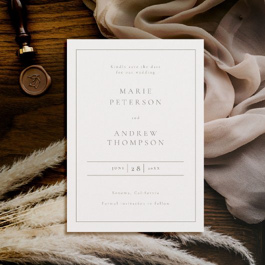 Save The Date Typographie classique formelle Mariage de trame De