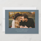Save The Date Typographie Courbe Multi Photo Bleu Ardoise (Dos)