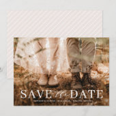 Save The Date Typographie d'amour moderne superposer la photo (Devant / Derrière)