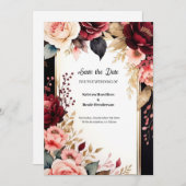 Save The Date Typographie de Bourgogne branchée (Devant / Derrière)