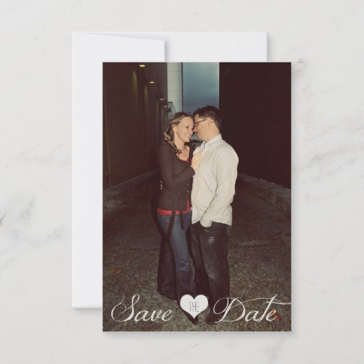 Save The Date Typographie de calque rustique blanche Enregistrer (Dos)