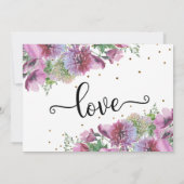 Save The Date Typographie de Confetti en or fleur sauvage Enregi (Dos)