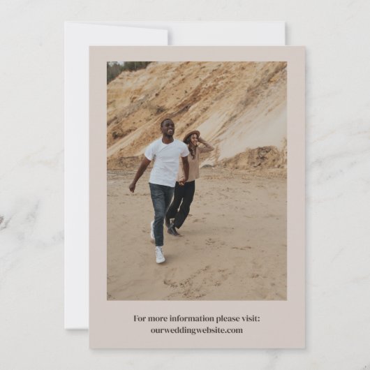 Save The Date Typographie De Flèche Neutre Photo Enregistrer La (Dos)