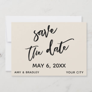 Save The Date Typographie de mariage crème écriture décontractée