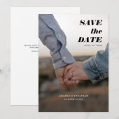 Save The Date Typographie de photo moderne (Devant / Derrière)