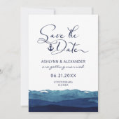 Save The Date Typographie de script d'Ancre nautique Aquarelle M (Devant)