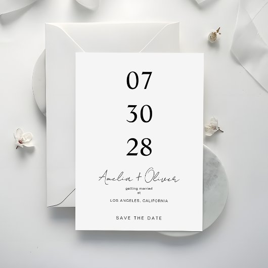 Save The Date Typographie de script d'annonce de mariage minimal