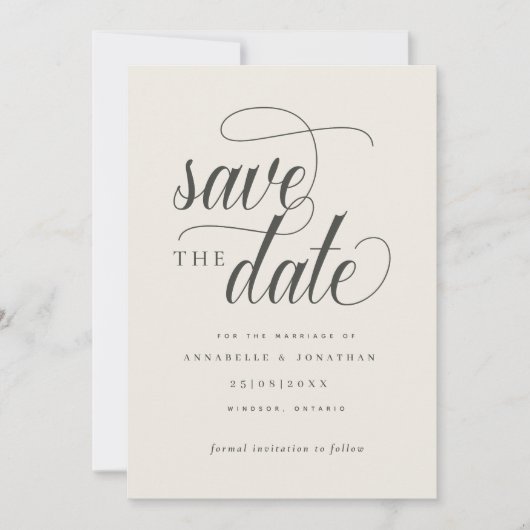 Save The Date Typographie de script décontracté (Devant)