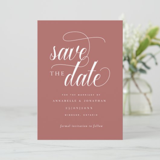 Save The Date Typographie de script décontracté (Debout devant)